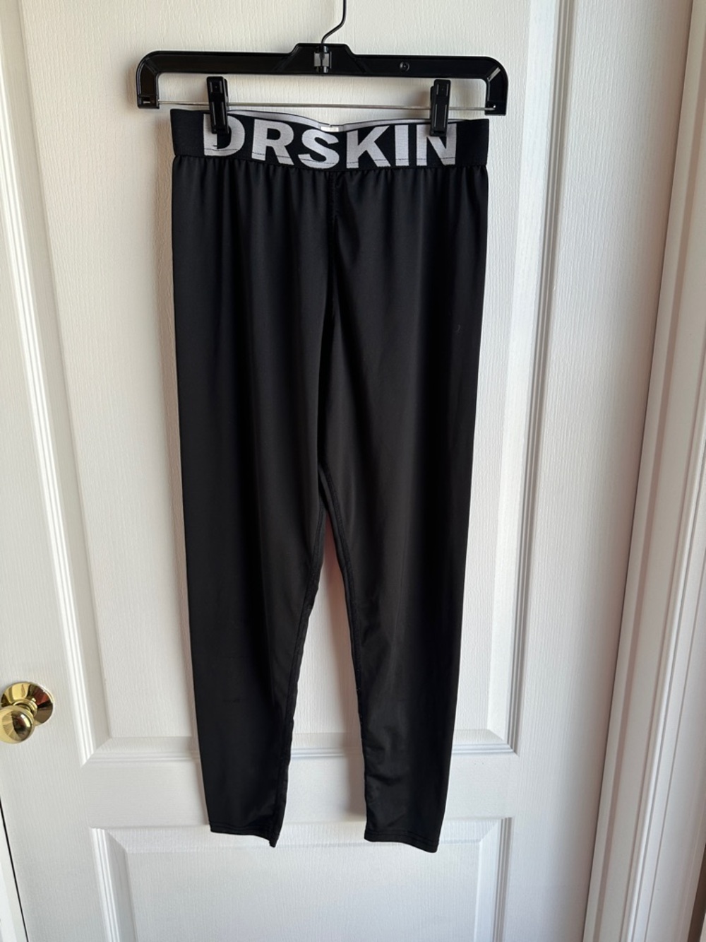 DRSkin Men’s Black Logo Waist Athletic Leggings Sz XL